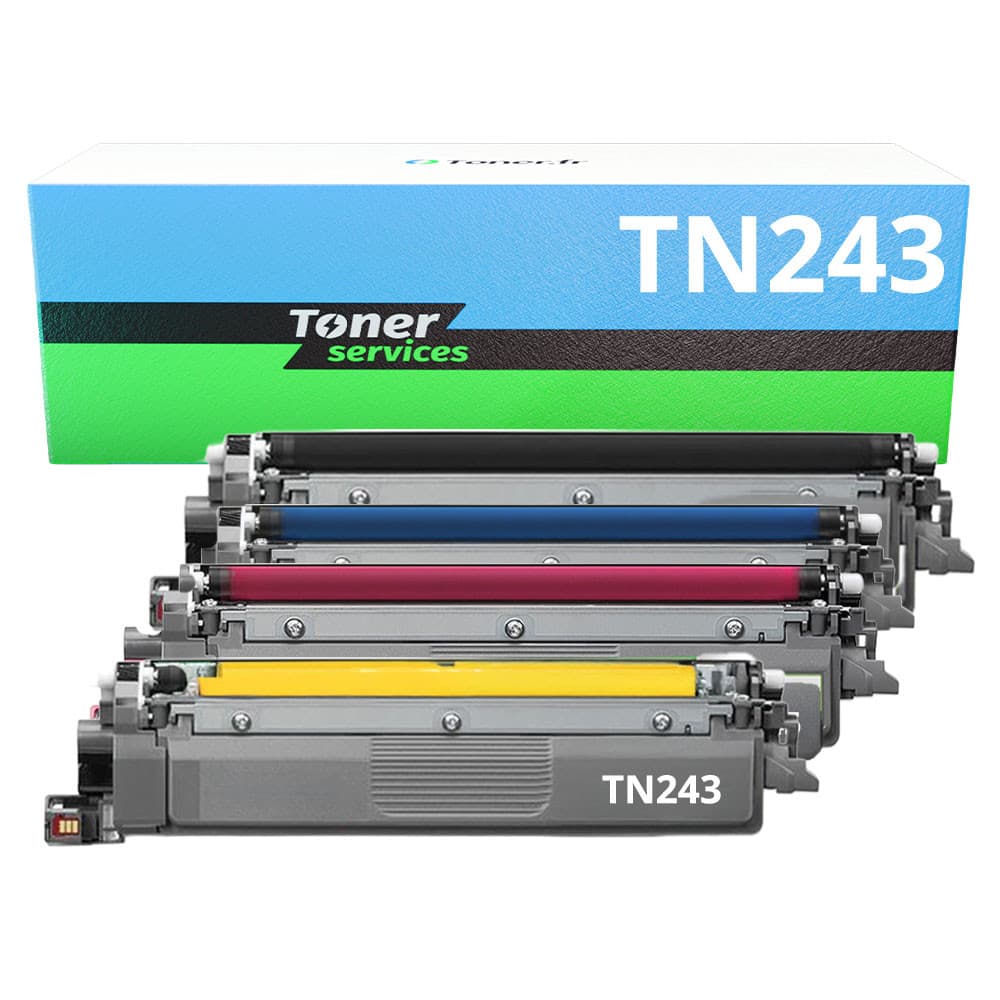 Pack de 4 toners compatible Brother TN243 Noir et couleurs